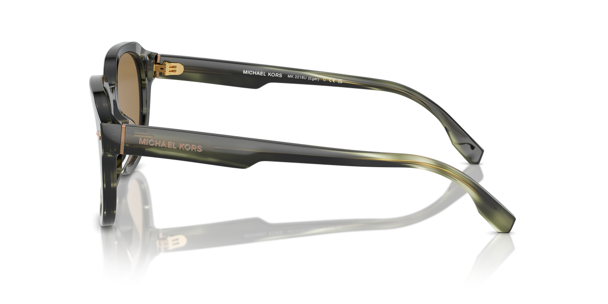 Gafas de Sol Michael Kors Eger MK2216U Cuerno Verde Olivo y Verde Olivo