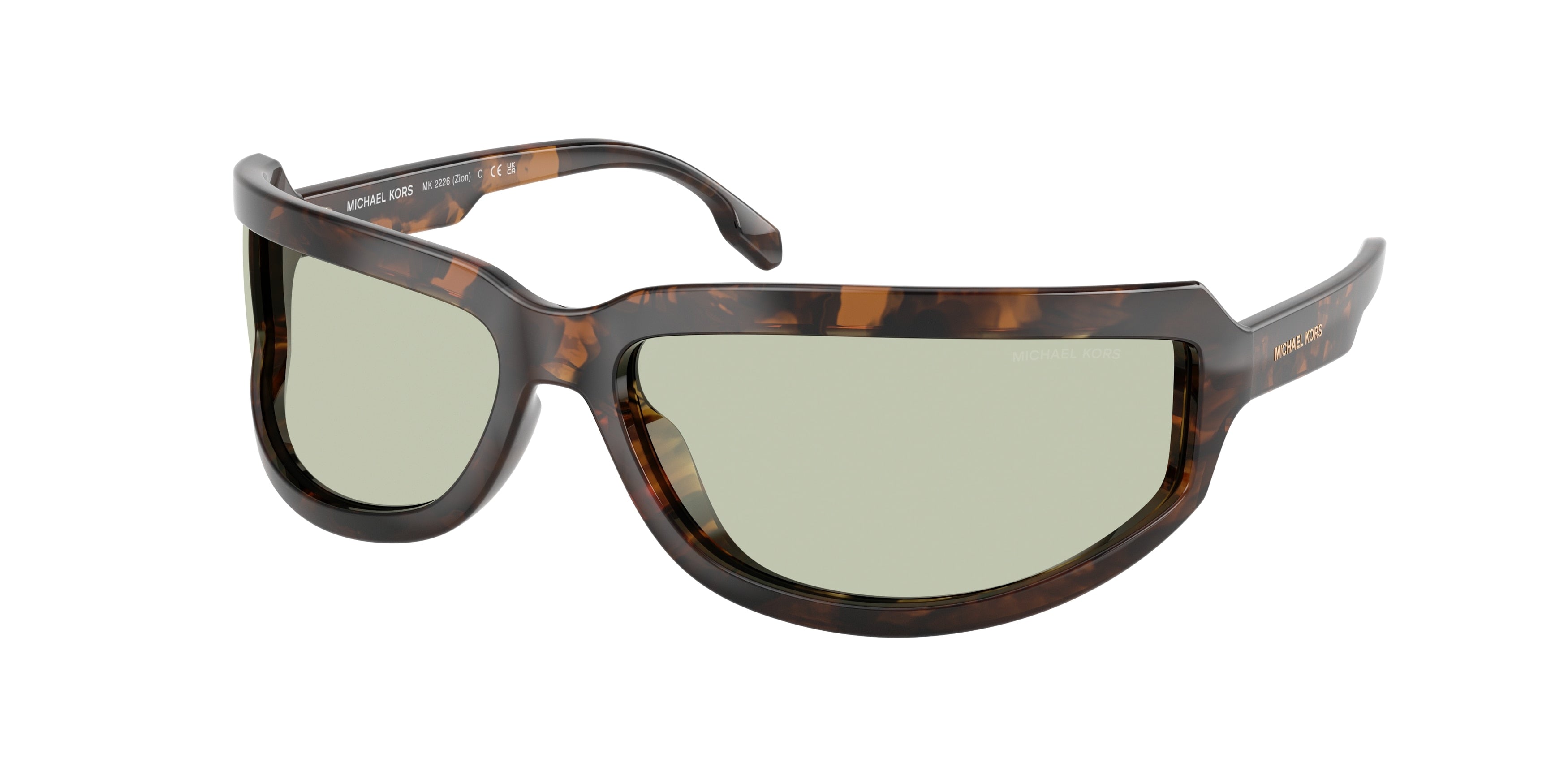 Gafas de Sol Michael Kors Zion MK2226 Carey Oscuro y Verde Sólido
