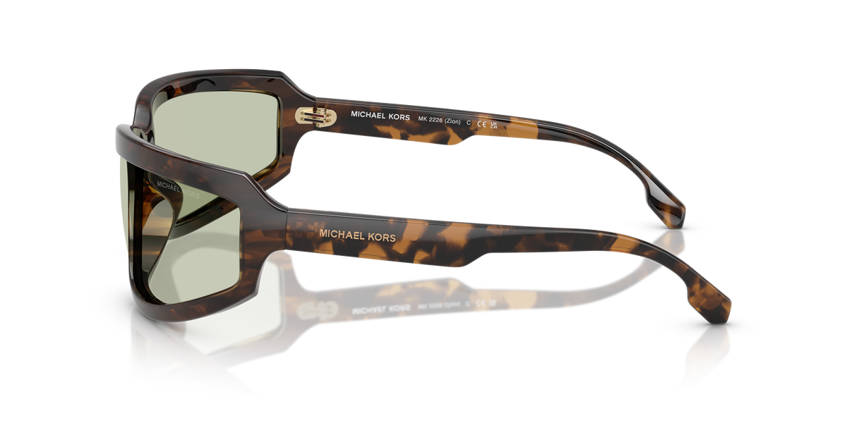 Gafas de Sol Michael Kors Zion MK2226 Carey Oscuro y Verde Sólido