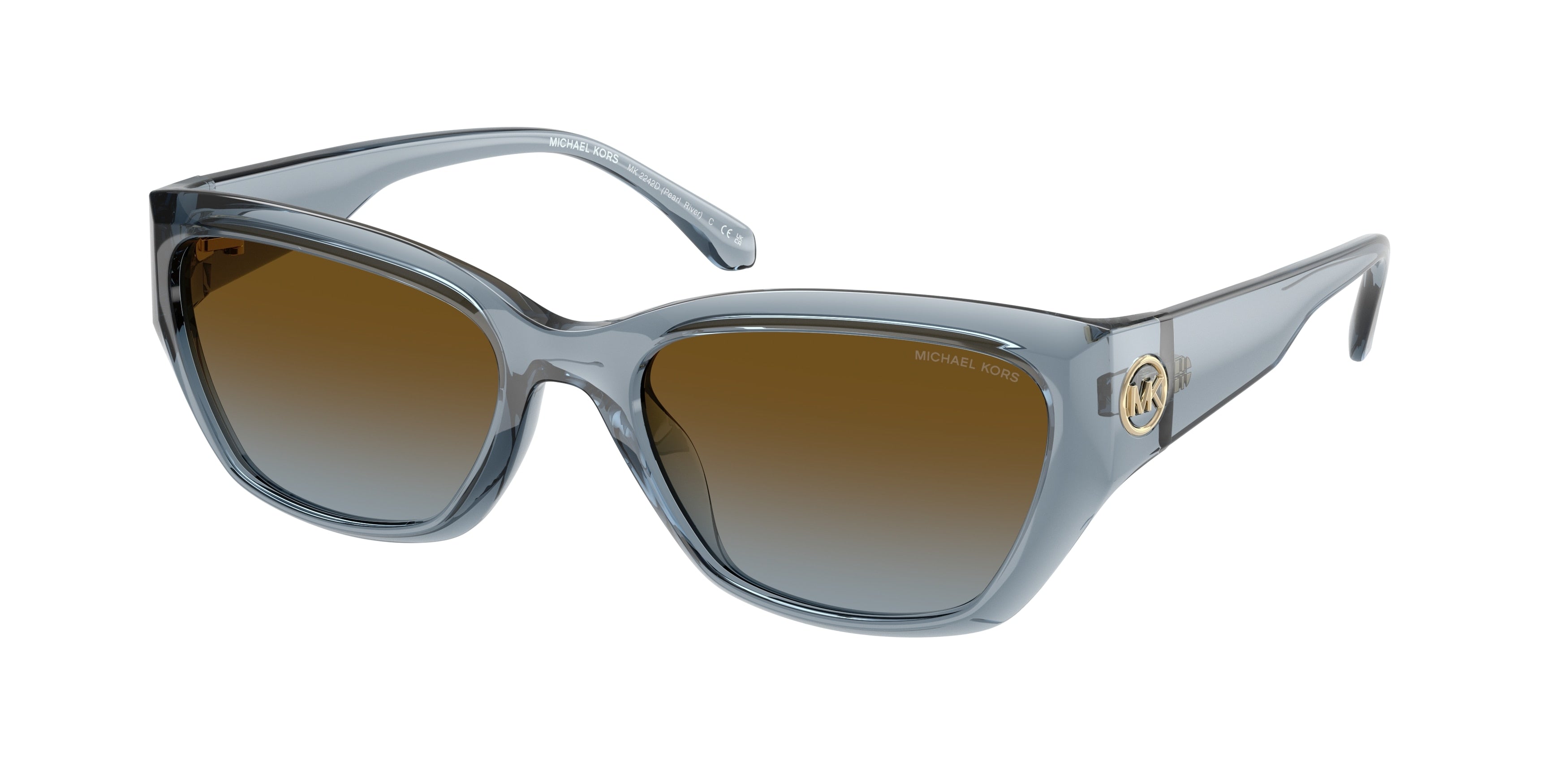 Gafas de Sol Michael Kors Pearl River MK2242D Mezclilla transparente y Marrón y Azul Degradé