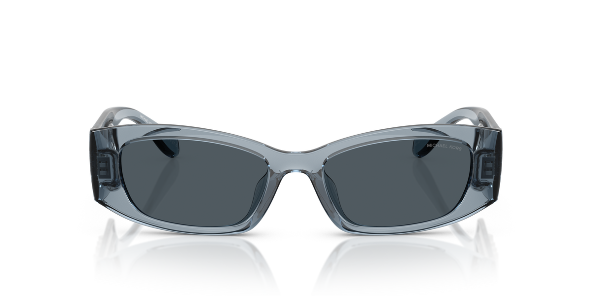 Gafas de Sol Michael Kors Rhodes MK2243U Mezclilla transparente y Azul y Gris Sólido