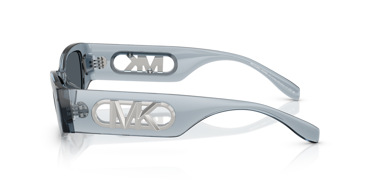 Gafas de Sol Michael Kors Rhodes MK2243U Mezclilla transparente y Azul y Gris Sólido