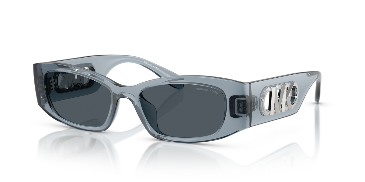Gafas de Sol Michael Kors Rhodes MK2243U Mezclilla transparente y Azul y Gris Sólido