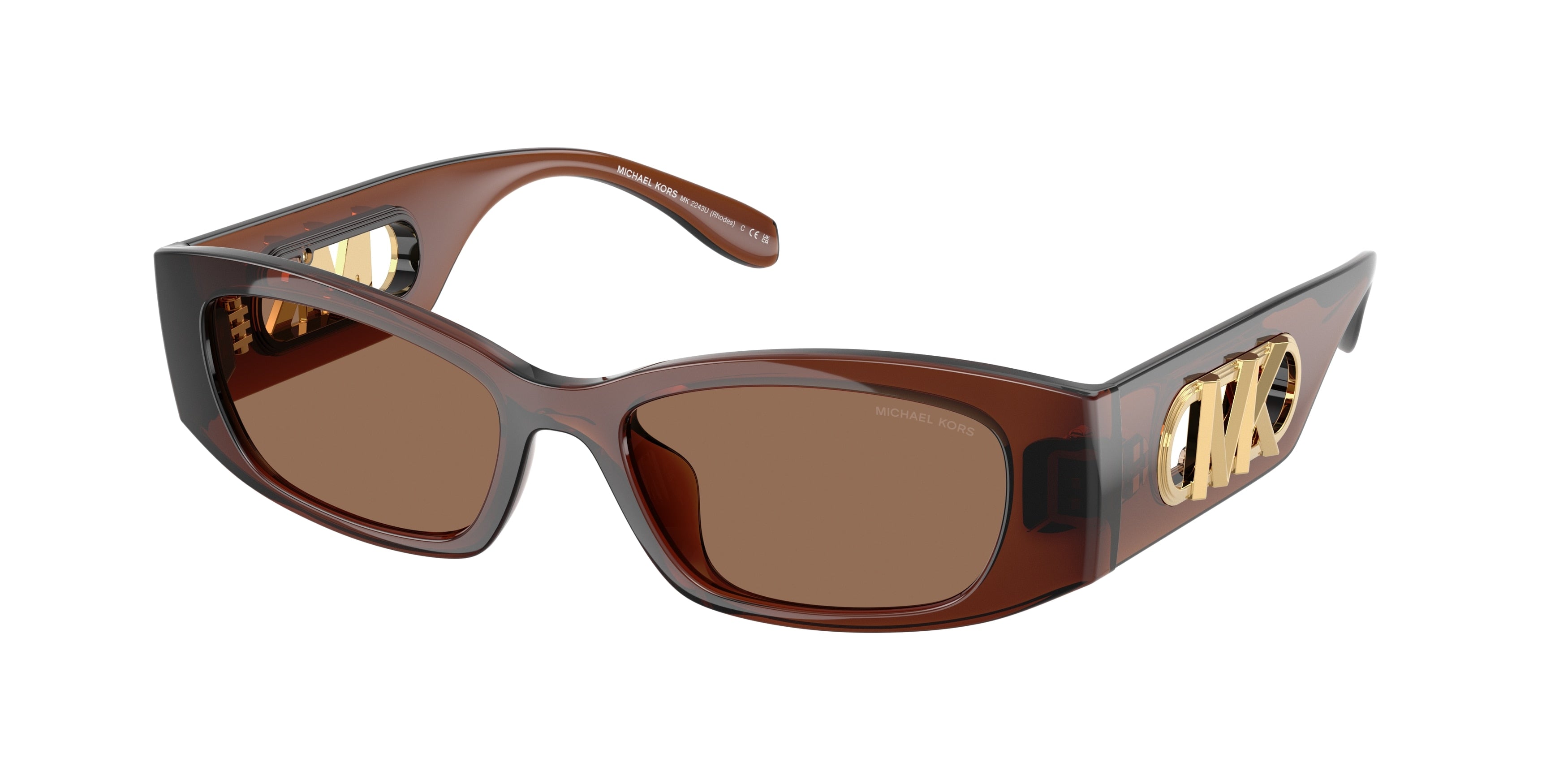Gafas de Sol Michael Kors Rhodes MK2243U Marrón Traslúcido y Marrón Sólido