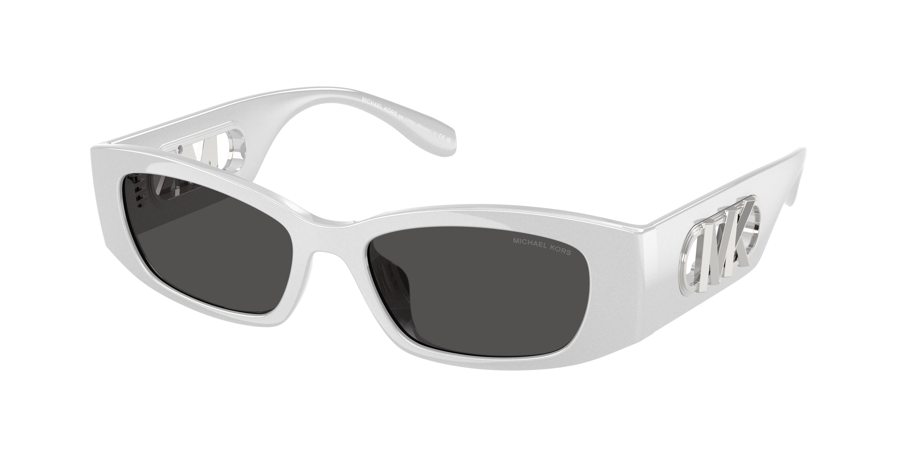 Gafas de Sol Michael Kors Rhodes MK2243U Plateado metálico y Gris Oscuro Sólido