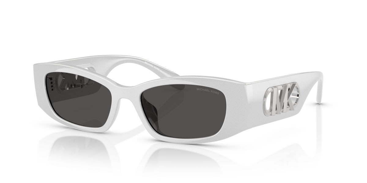 Gafas de Sol Michael Kors Rhodes MK2243U Plateado metálico y Gris Oscuro Sólido