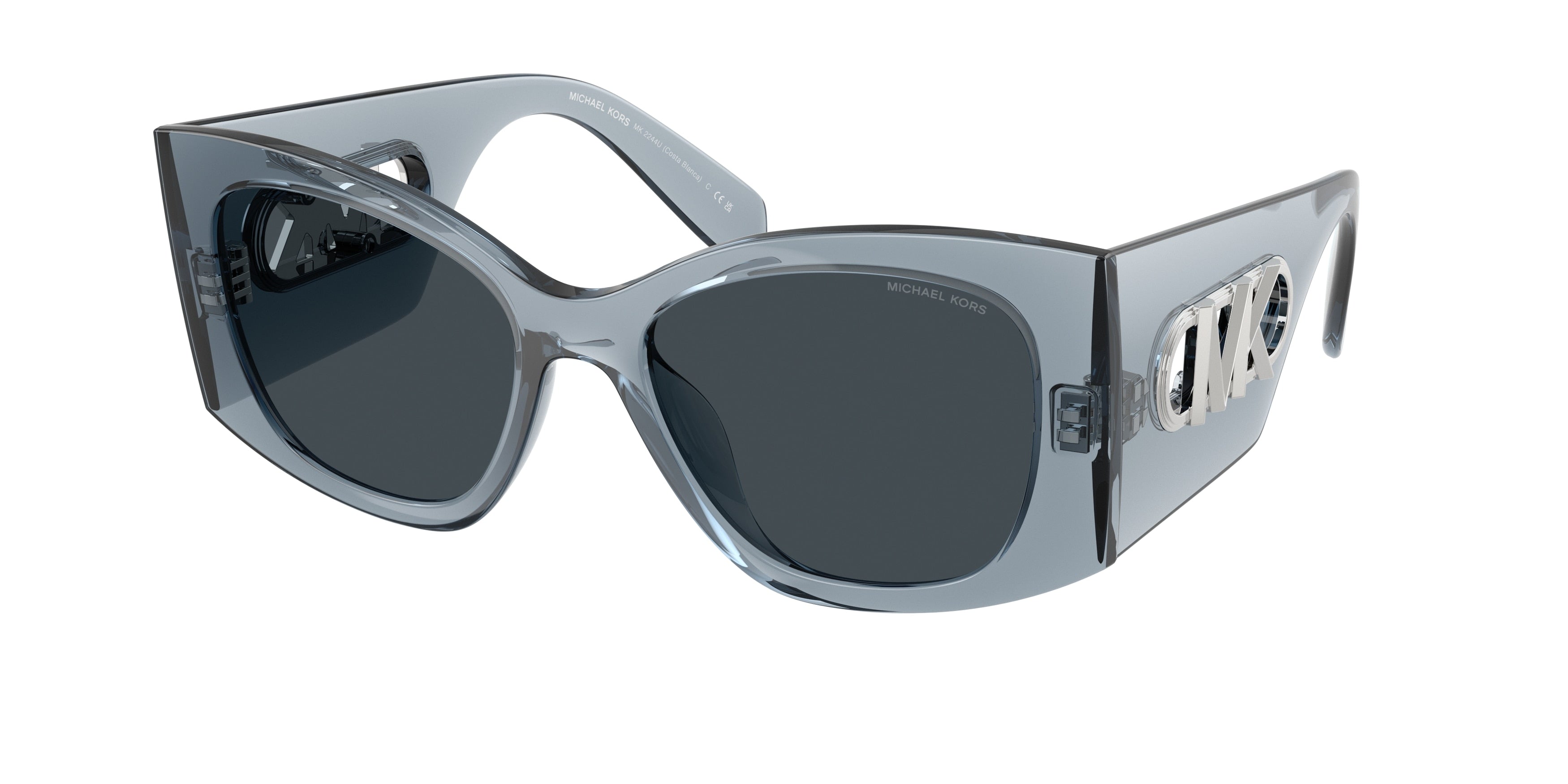 Gafas de Sol Michael Kors Costa Blanca MK2244U Mezclilla transparente y Azul y Gris Sólido