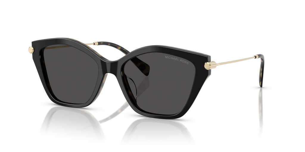 Gafas de Sol Michael Kors Catskills MK2246U Negro/tortuga ámbar y Gris Oscuro Sólido