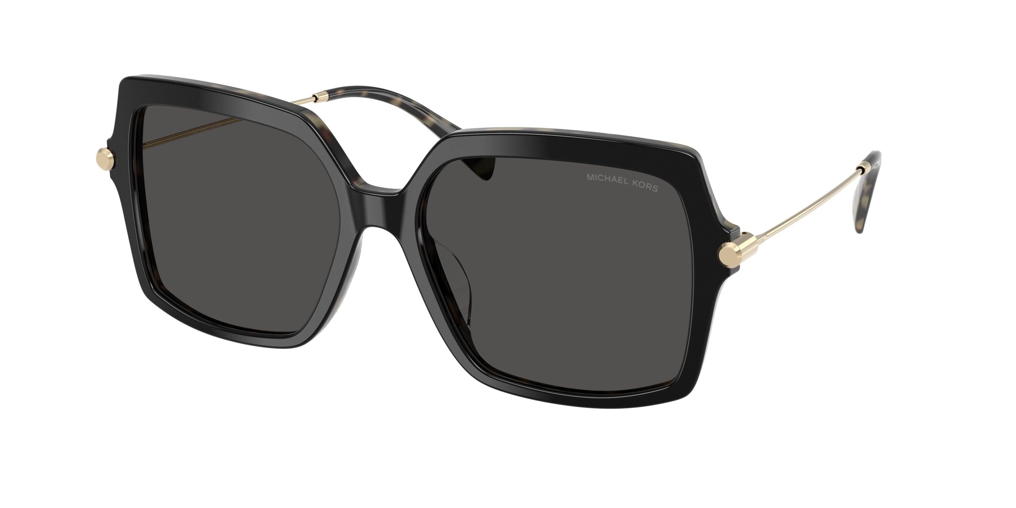 Gafas de Sol Michael Kors Quogue MK2247U Negro/tortuga ámbar y Gris Oscuro Sólido