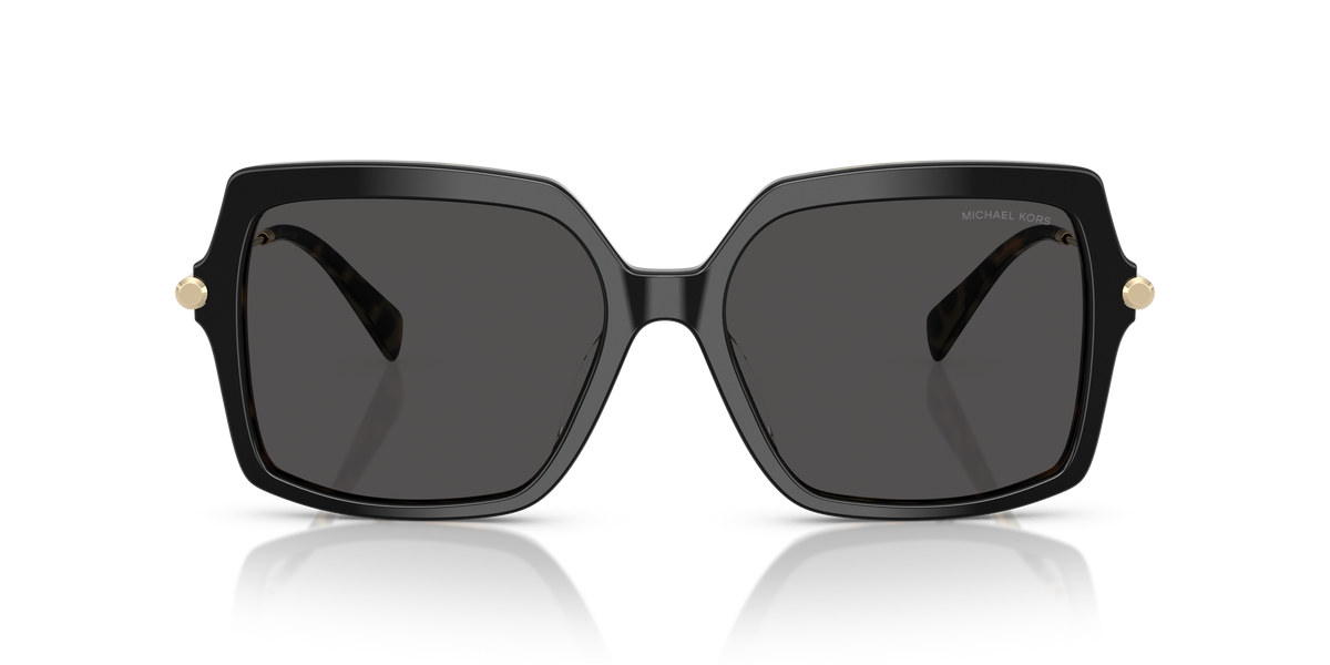 Gafas de Sol Michael Kors Quogue MK2247U Negro/tortuga ámbar y Gris Oscuro Sólido