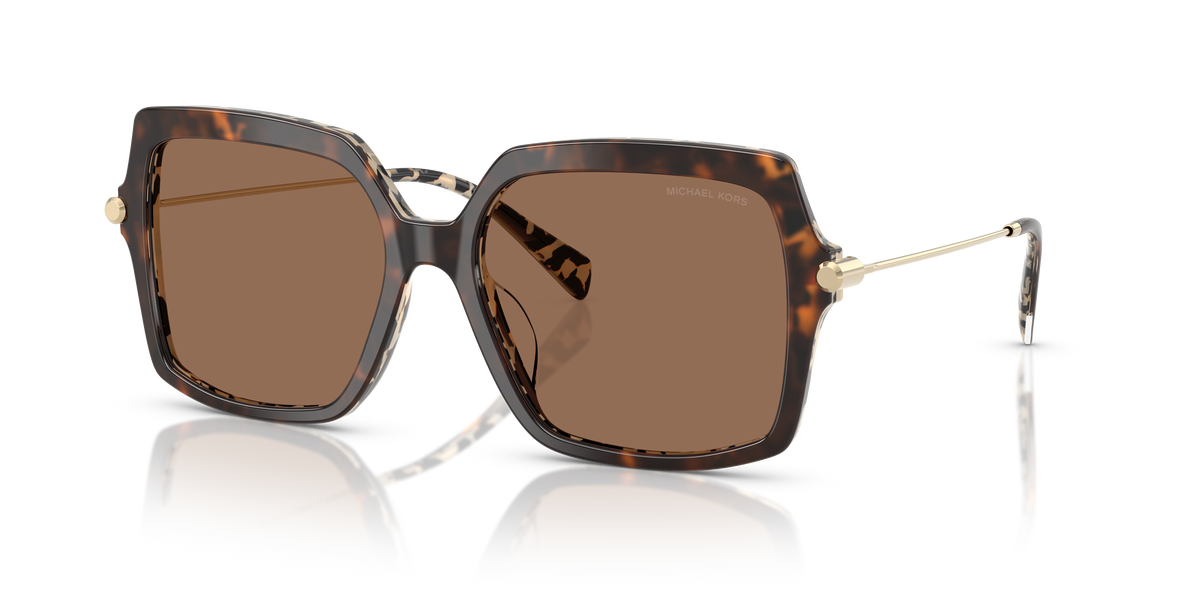 Gafas de Sol Michael Kors Quogue MK2247U Tortuga oscuro/crema y Marrón Sólido