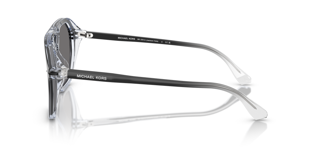 Gafas de Sol Michael Kors Jackson Hole MK2251U Degradé Negro a Transparente y Gris Oscuro Sólido Polarizado