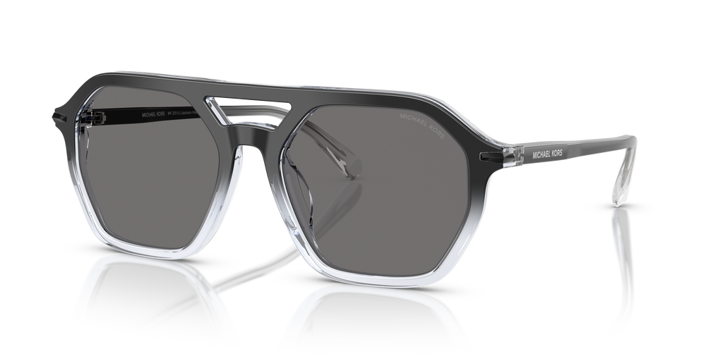 Gafas de Sol Michael Kors Jackson Hole MK2251U Degradé Negro a Transparente y Gris Oscuro Sólido Polarizado