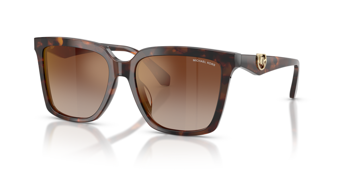 Gafas de Sol Michael Kors Menaggio MK2256U Luggage Tortoise y Marrón a Rojo Espejado Degradé