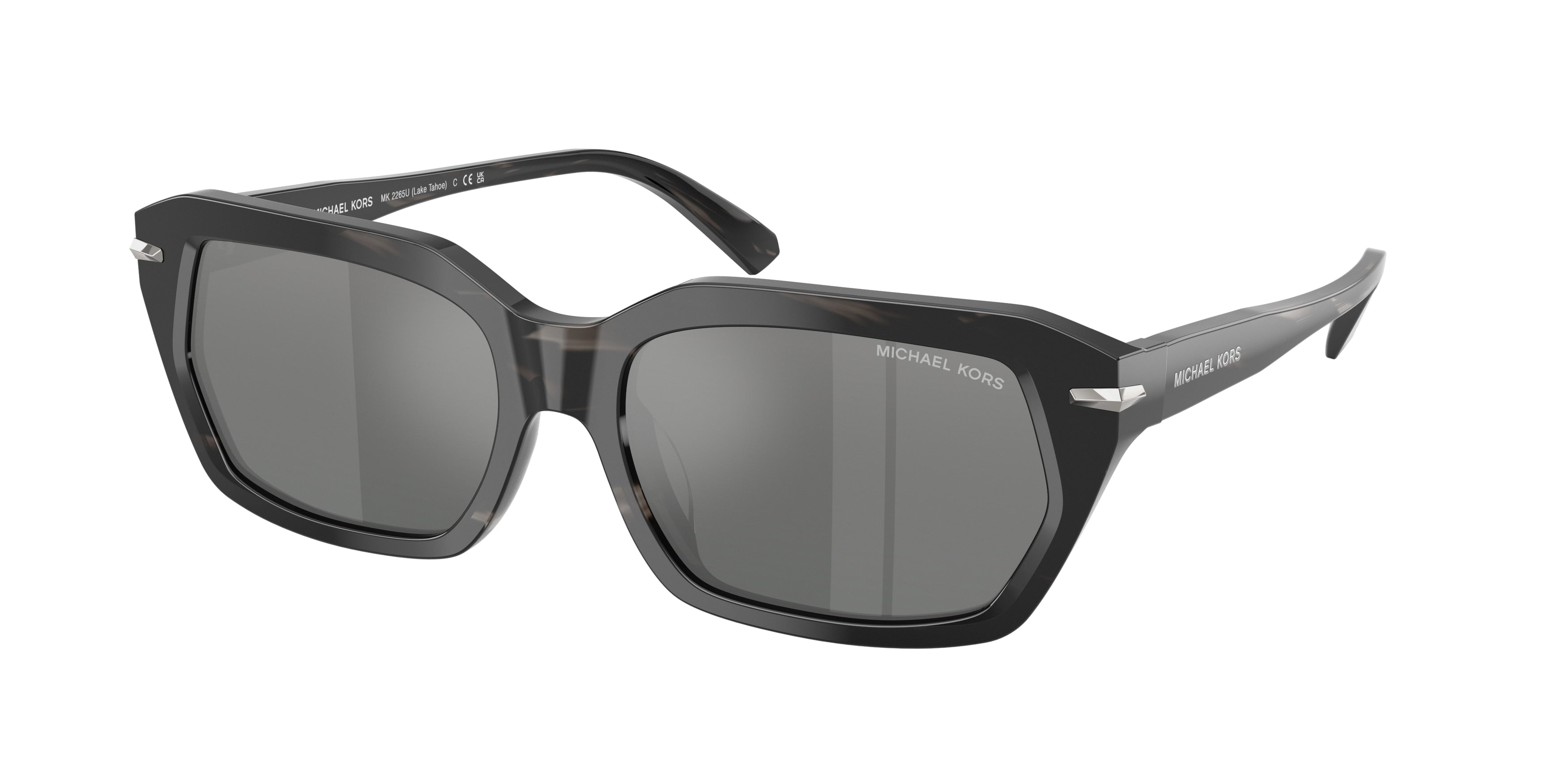 Gafas de Sol Michael Kors Lake Tahoe MK2265U Cuerno Negro y Negro Espejado