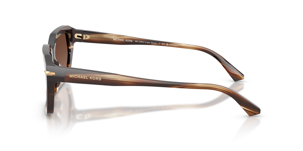 Gafas de Sol Michael Kors Lake Tahoe MK2265U Cuerno Marrón y Marrón Sólido Polarizado