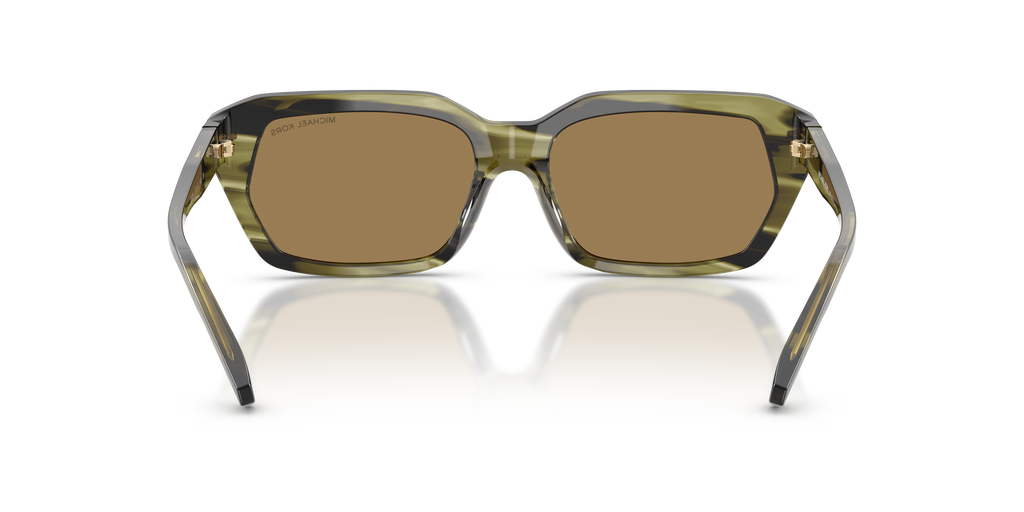 Gafas de Sol Michael Kors Lake Tahoe MK2265U Cuerno Verde Olivo y Marrón y Plateado Espejado