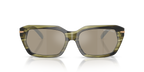 Gafas de Sol Michael Kors Lake Tahoe MK2265U Cuerno Verde Olivo y Marrón y Plateado Espejado