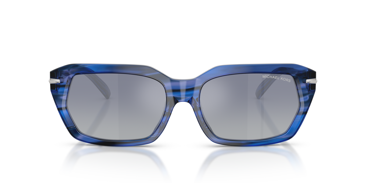 Gafas de Sol Michael Kors Lake Tahoe MK2265U Cuerno Azul y Gris Degradé a Azul Espejado