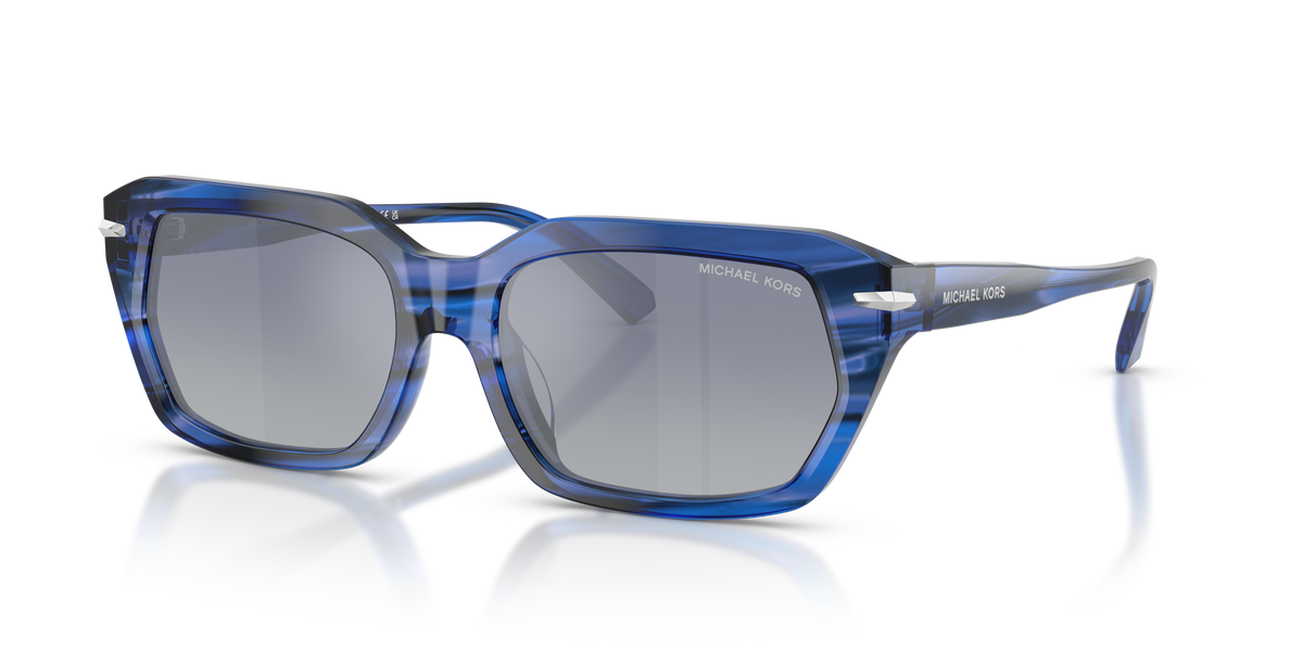 Gafas de Sol Michael Kors Lake Tahoe MK2265U Cuerno Azul y Gris Degradé a Azul Espejado