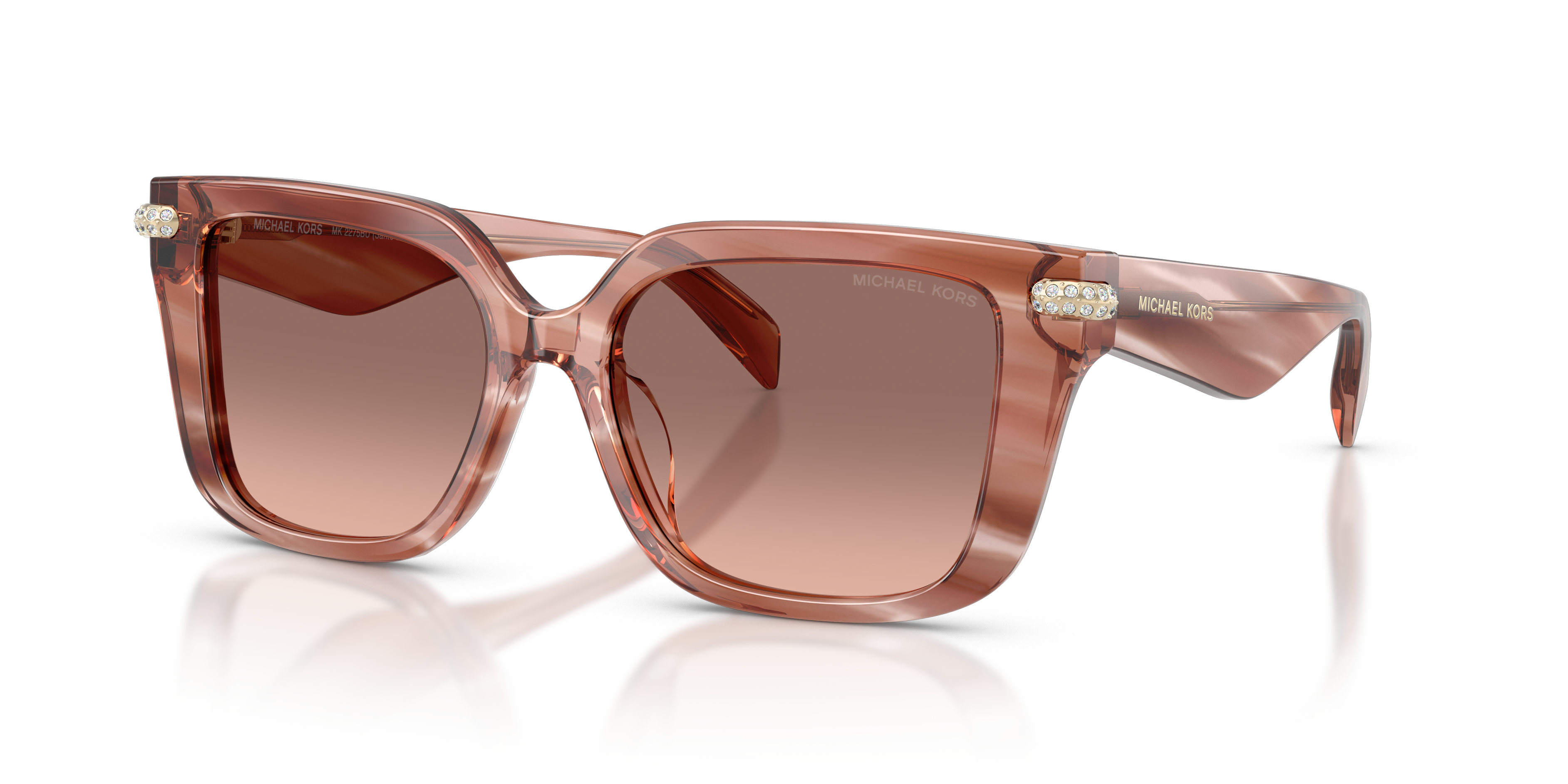 Gafas de Sol Michael Kors Santo Domingo MK2275BU Cuerno Rosa y Marrón y Rosa
