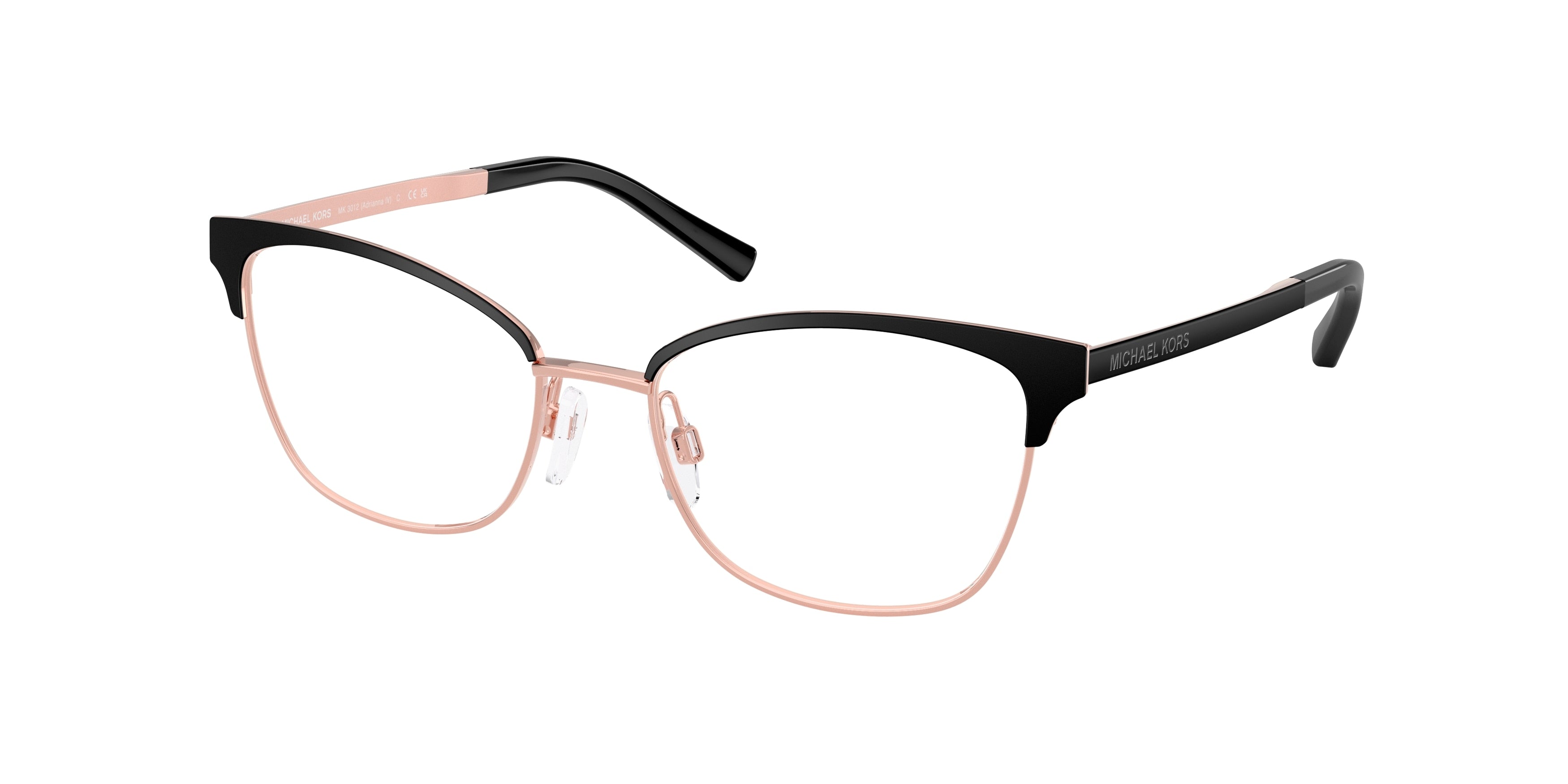 Gafas Oftálmicas Michael Kors Adrianna IV MK3012 Negro Mate/Oro Rosa