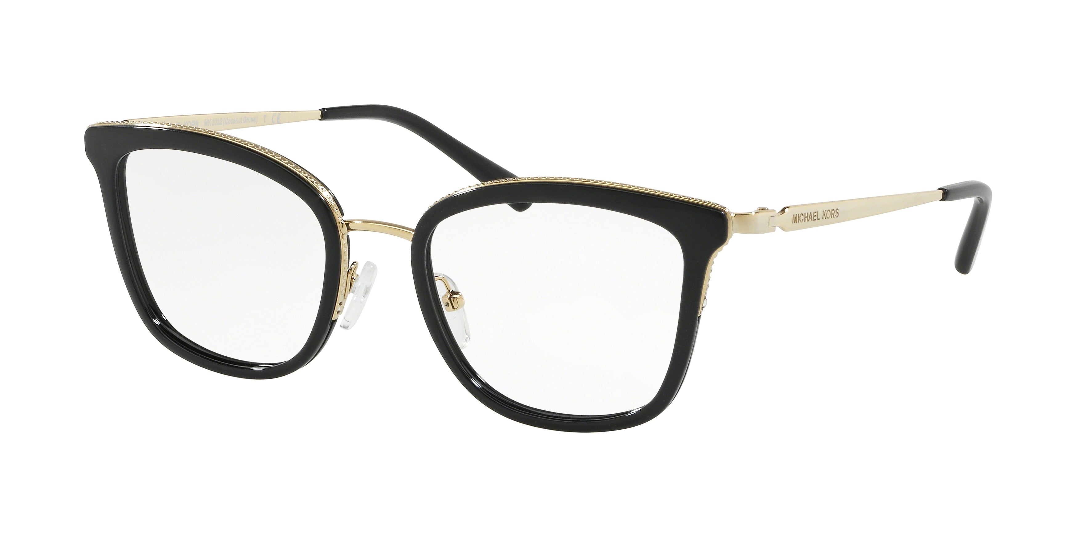Gafas Oftálmicas Michael Kors Coconut Grove MK3032 Dorado Claro/Negro
