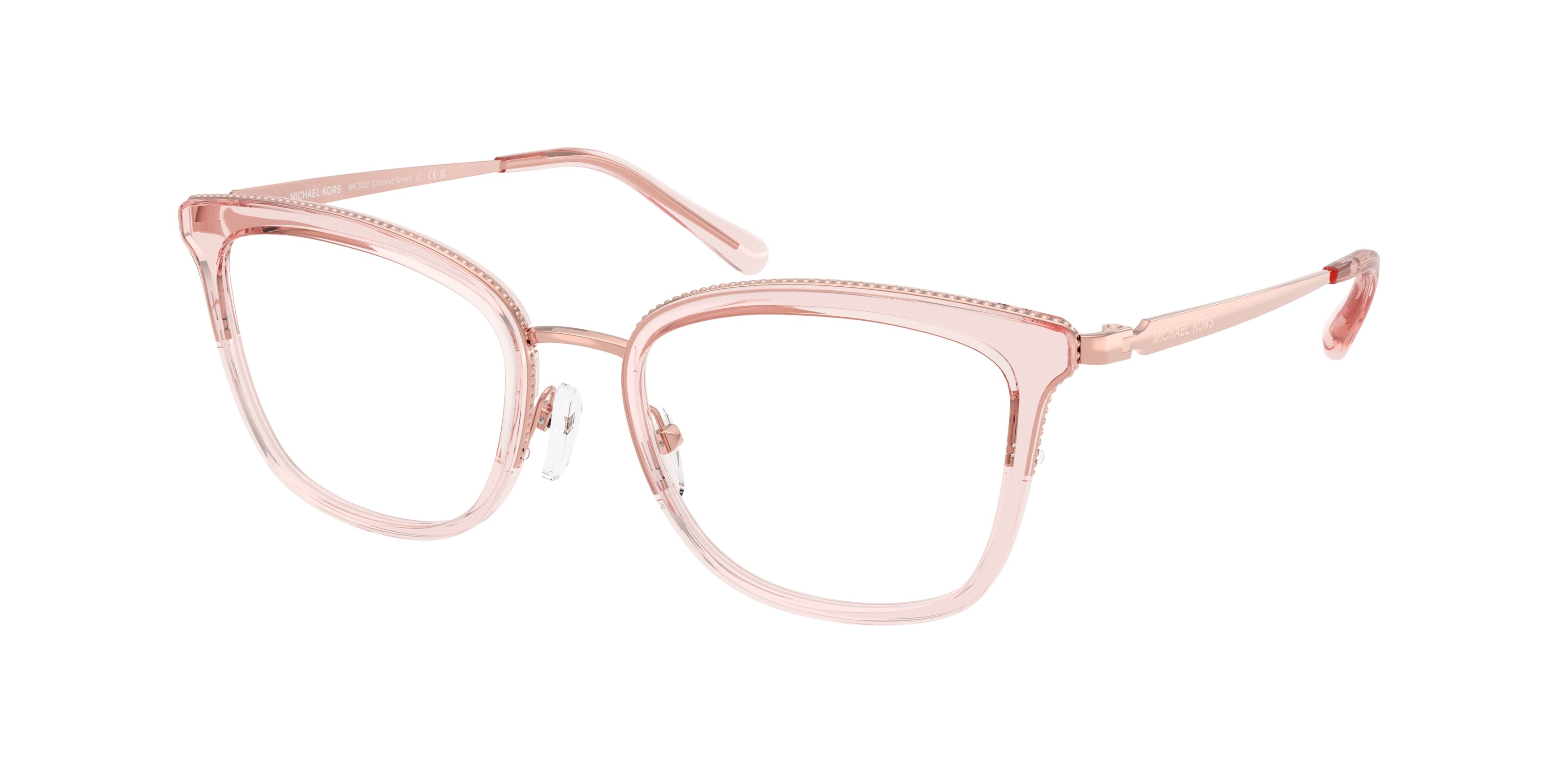 Gafas Oftálmicas Michael Kors Coconut Grove MK3032 Oro Rosa/Rosa Traslúcido