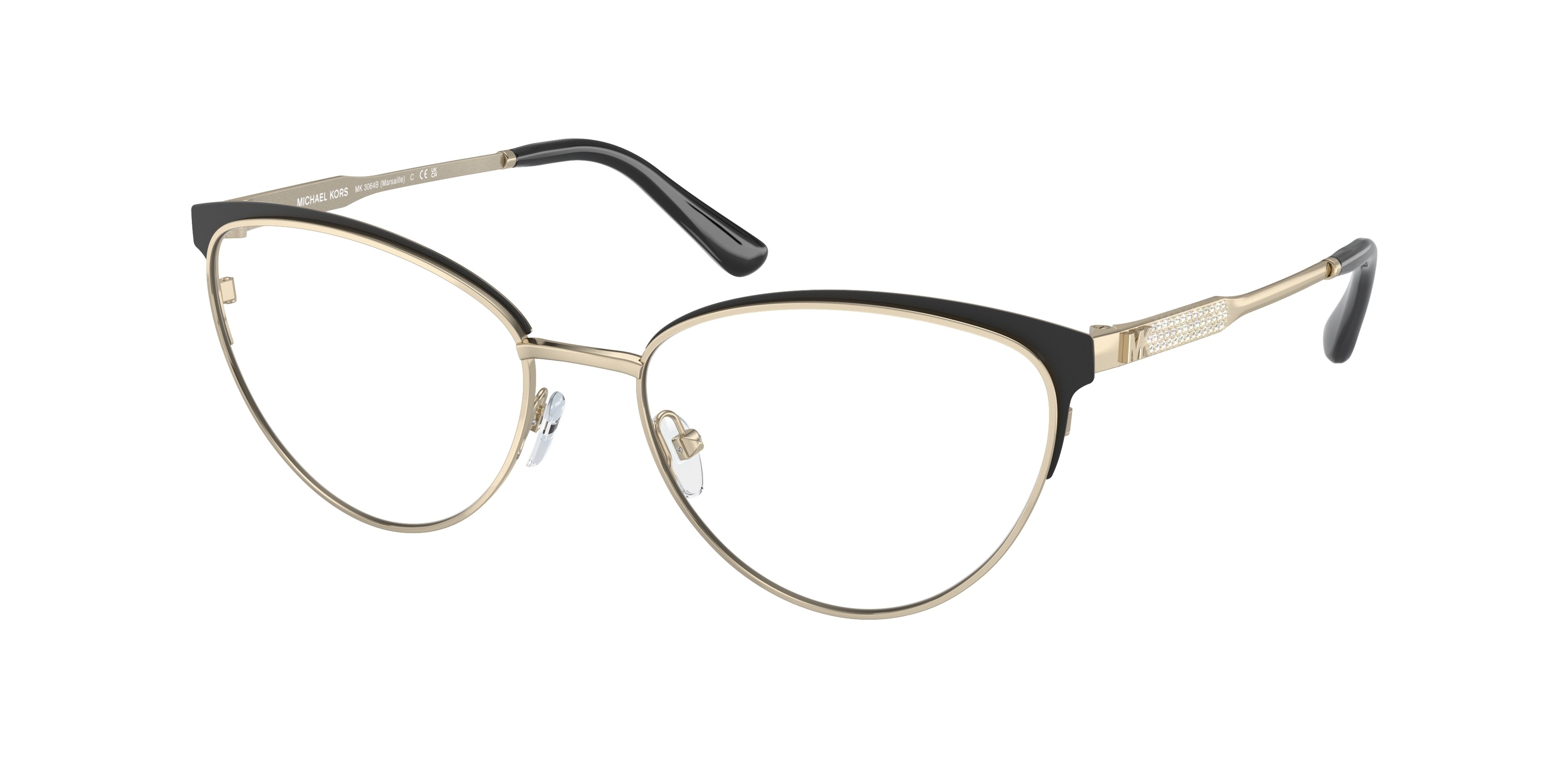 Gafas Oftálmicas Michael Kors Marsaille MK3064B Dorado Claro/Negro Mate
