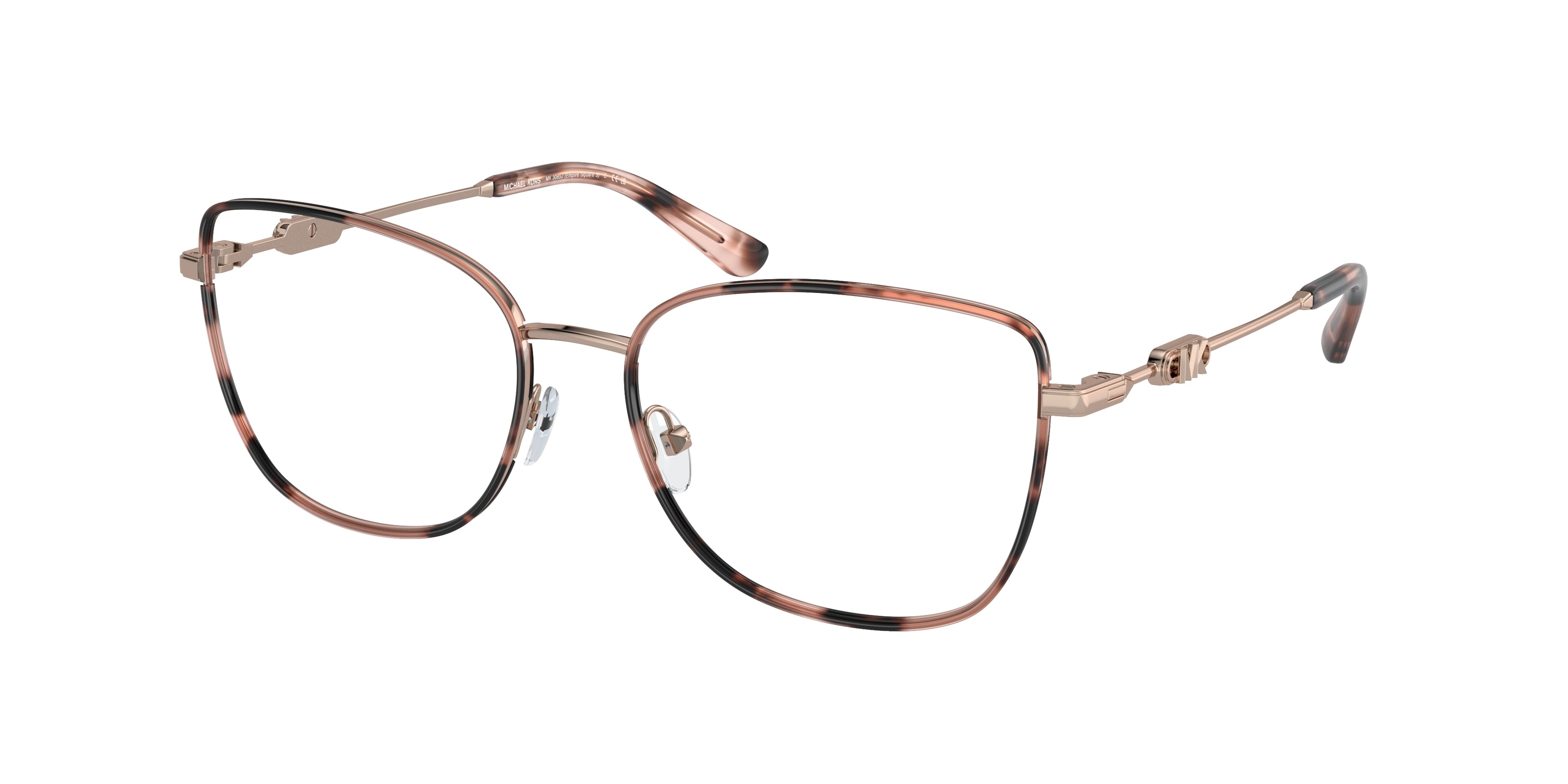 Gafas Oftálmicas Michael Kors Empire Square 3 MK3065J Oro Rosa/Carey Rosa