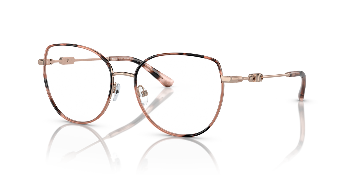 Gafas Oftálmicas Michael Kors Empire Round MK3066J Oro Rosa/Carey Rosa