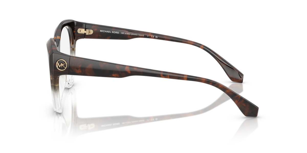 Gafas Oftálmicas Michael Kors Amelia Island MK4145U Tortuga oscura a transparente