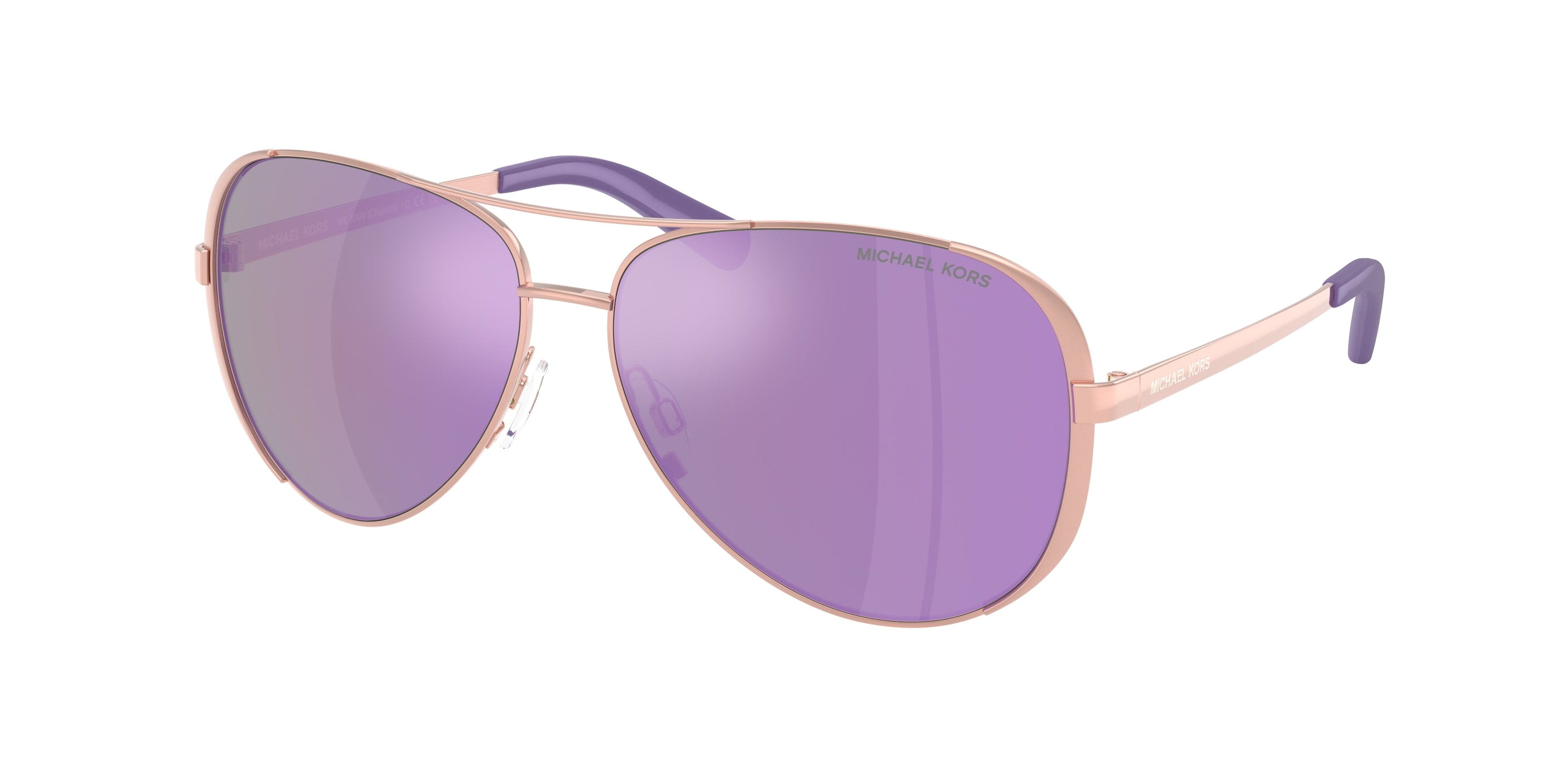 Gafas de Sol Michael Kors Chelsea MK5004 Oro Rosa y Púrpura Espejado