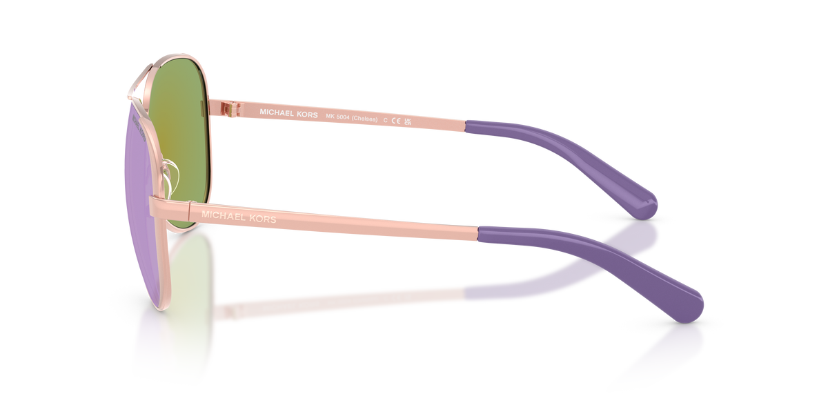 Gafas de Sol Michael Kors Chelsea MK5004 Oro Rosa y Púrpura Espejado