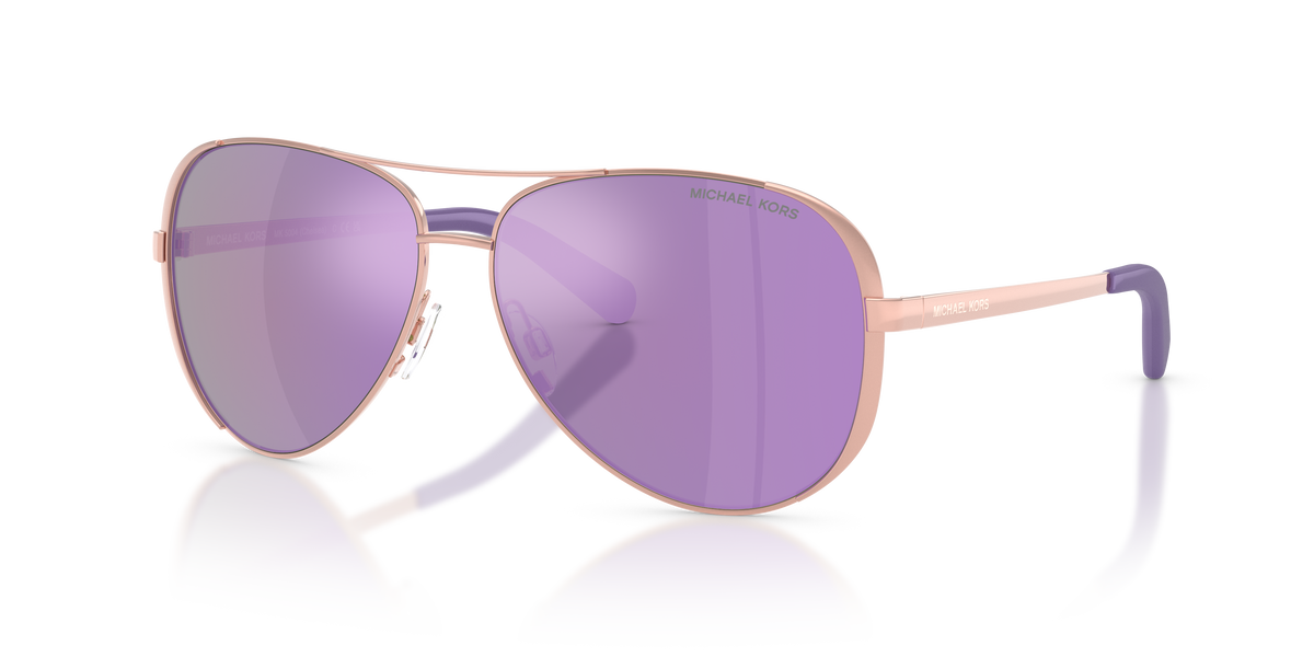 Gafas de Sol Michael Kors Chelsea MK5004 Oro Rosa y Púrpura Espejado