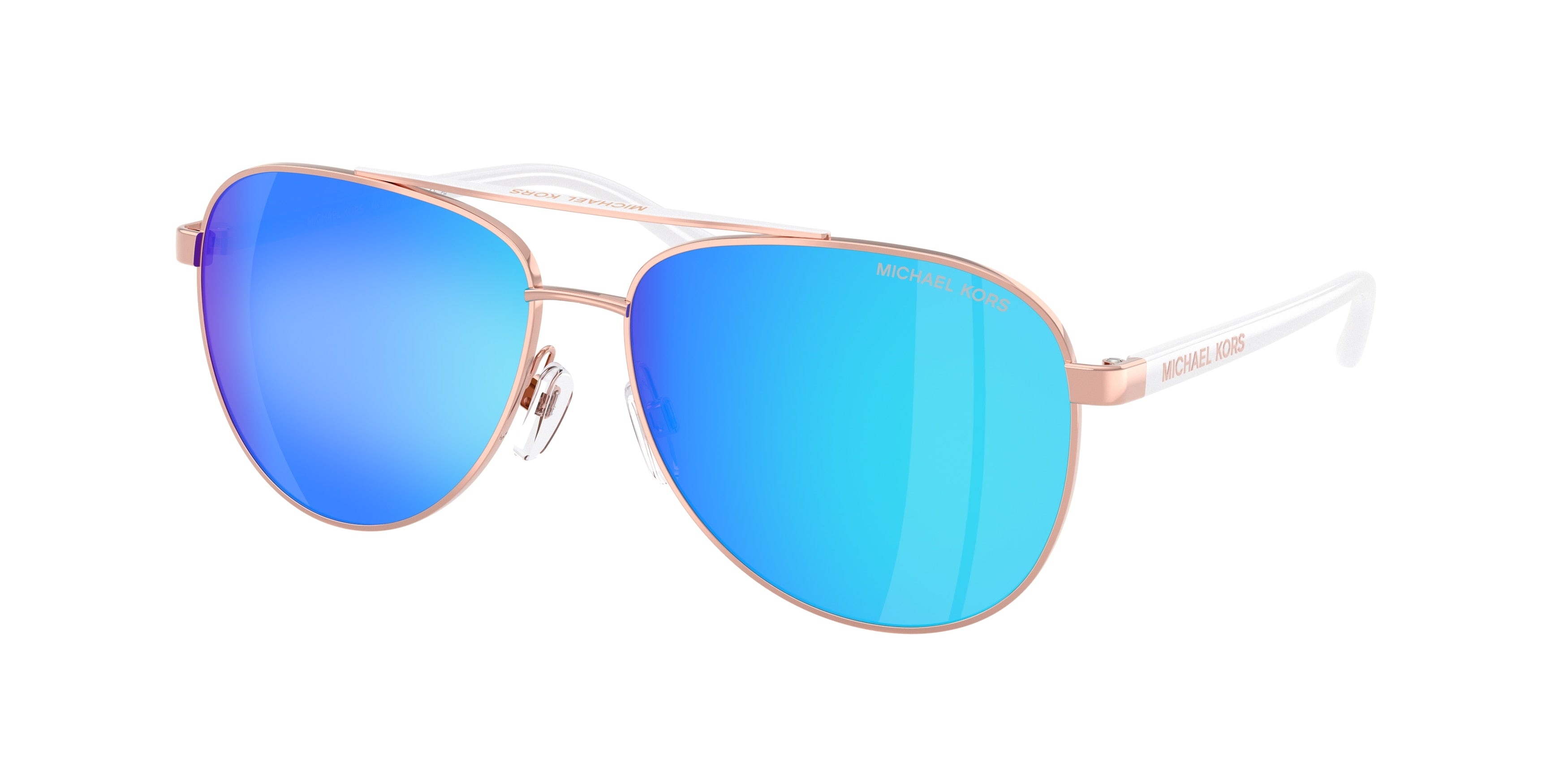 Gafas de Sol Michael Kors Hvar MK5007 Oro Rosa/Blanco y Azul Espejeado