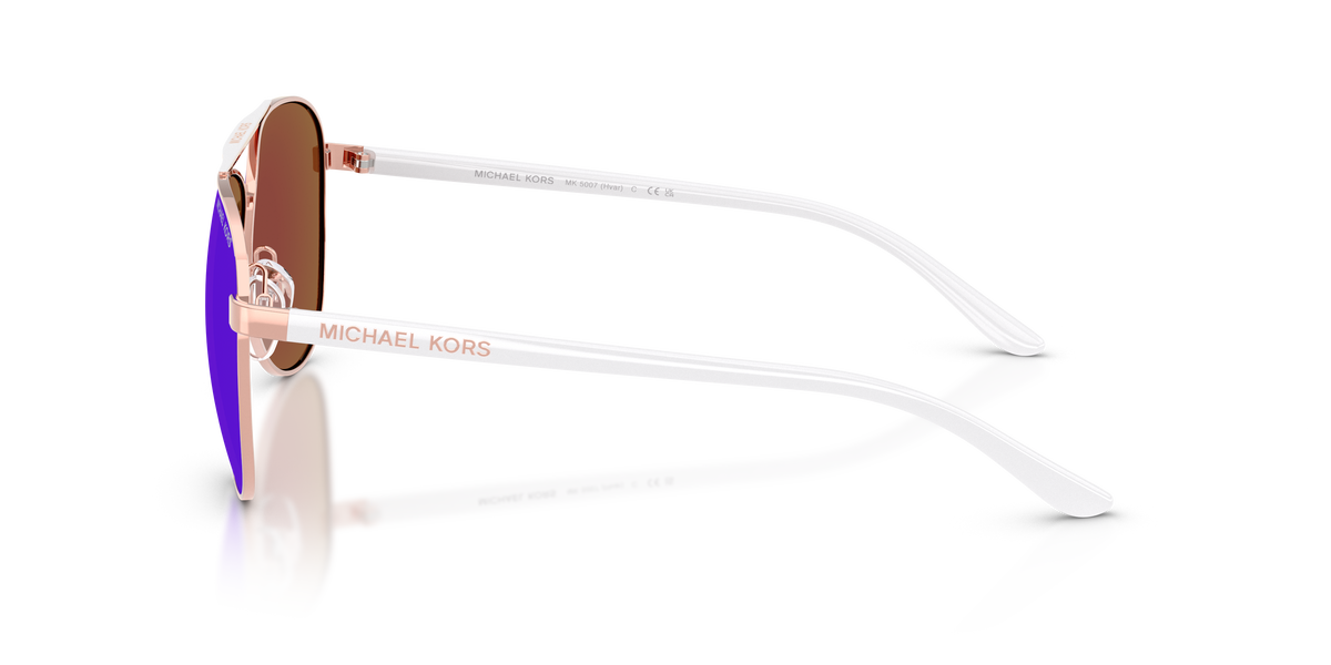 Gafas de Sol Michael Kors Hvar MK5007 Oro Rosa/Blanco y Azul Espejeado