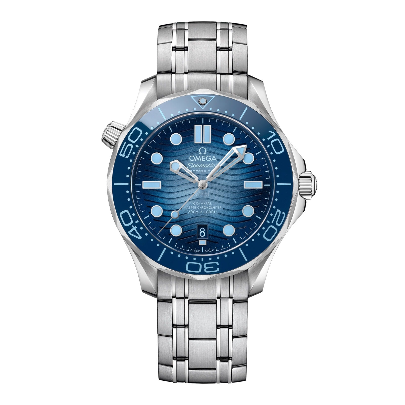 Omega Seamaster Diver 300M Automatic Chronometer Summer Blue Dial Men's Watch