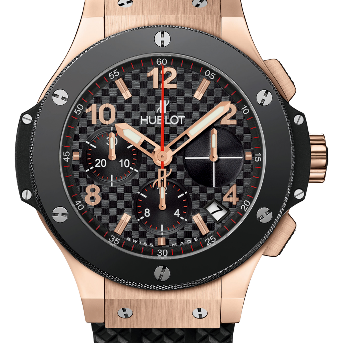 Hublot Big Bang Automatic Black Checker Pattern Dial Black Rubber Men's Watch 341.PB.131.RX