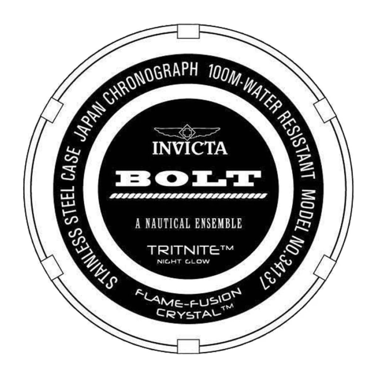Reloj Invicta 34137 fondo de la caja