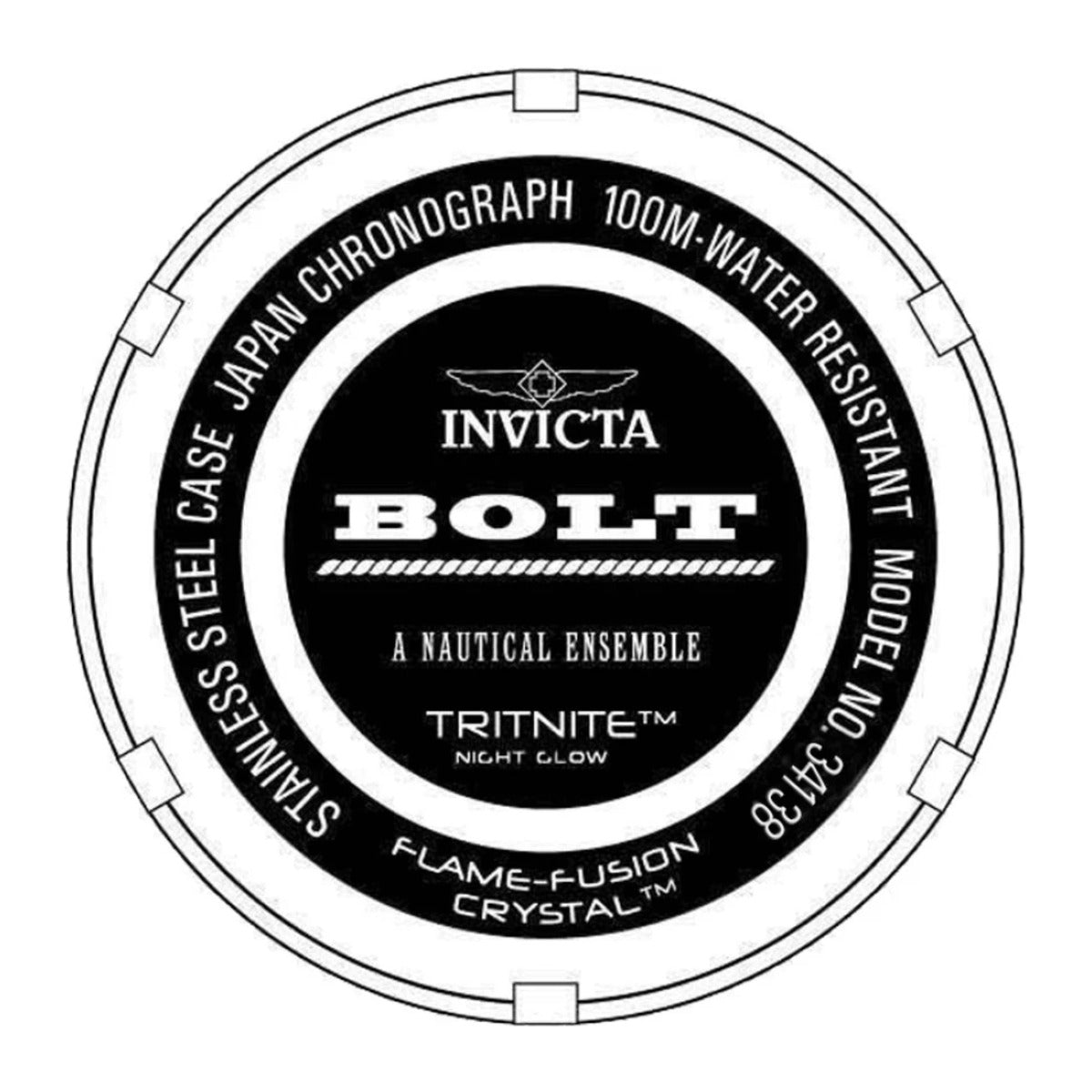 Reloj Invicta 34138 fondo de la caja