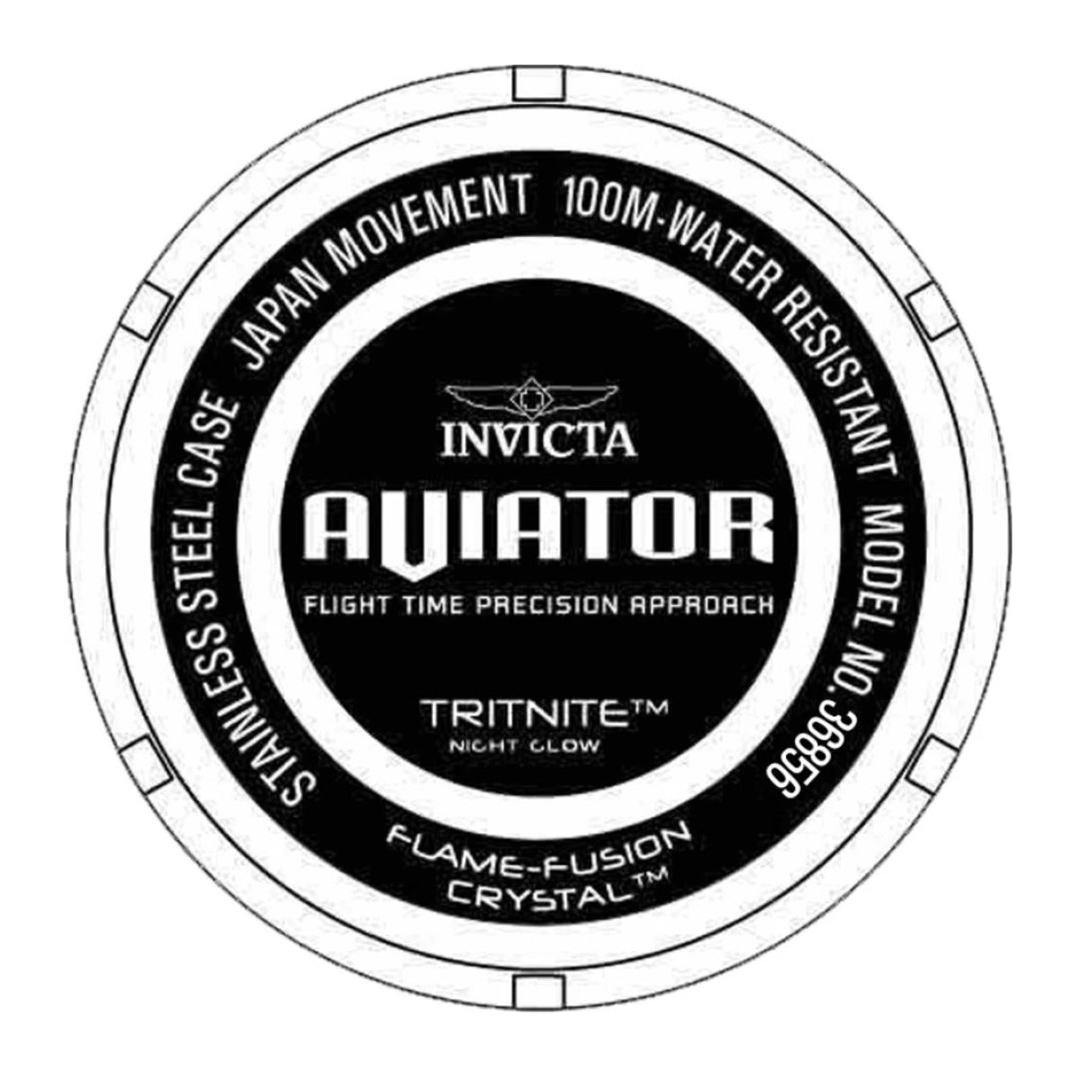 Reloj Invicta 36856 fondo de la caja
