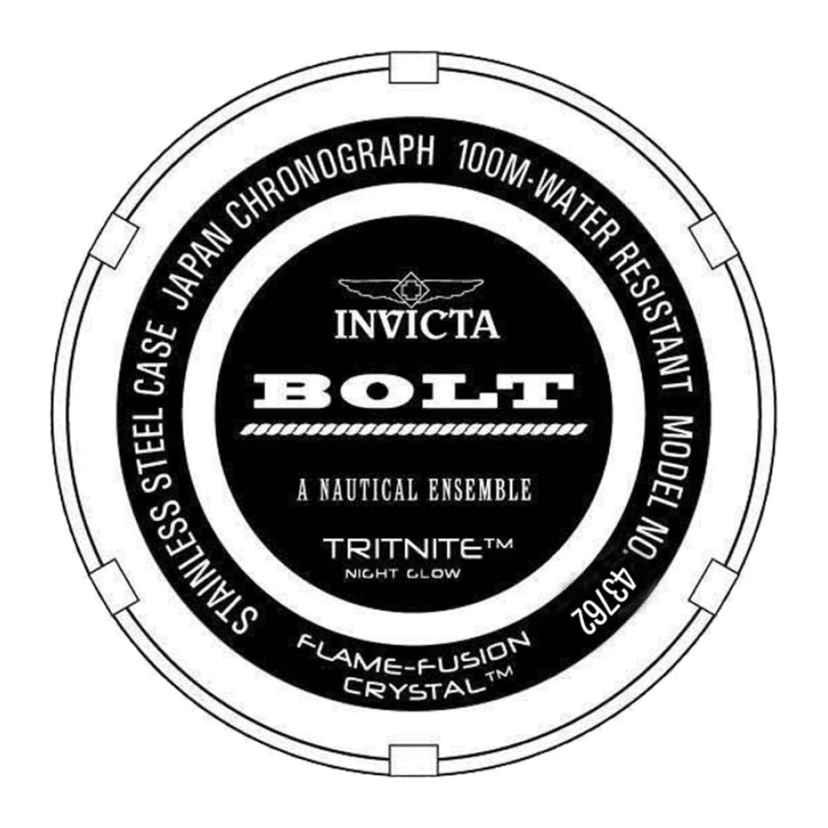 Reloj Invicta 43762 fondo de la caja