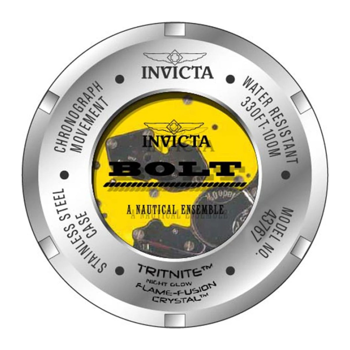 Reloj Invicta 43767 fondo de la caja