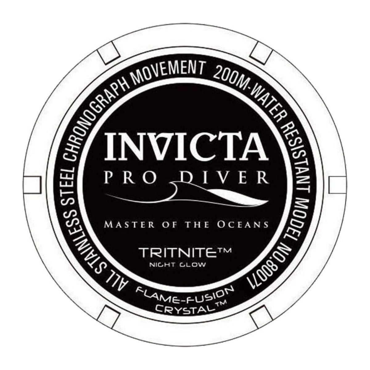 Reloj Invicta 80071 fondo de la caja