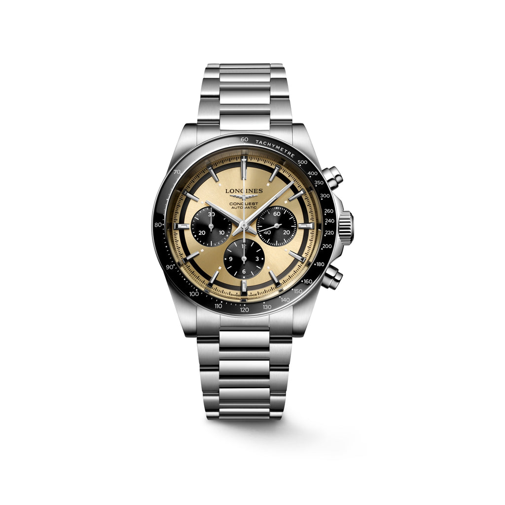 Reloj Longines Conquest Chronograph Automático Dial Champagne L3.835.4.32.6