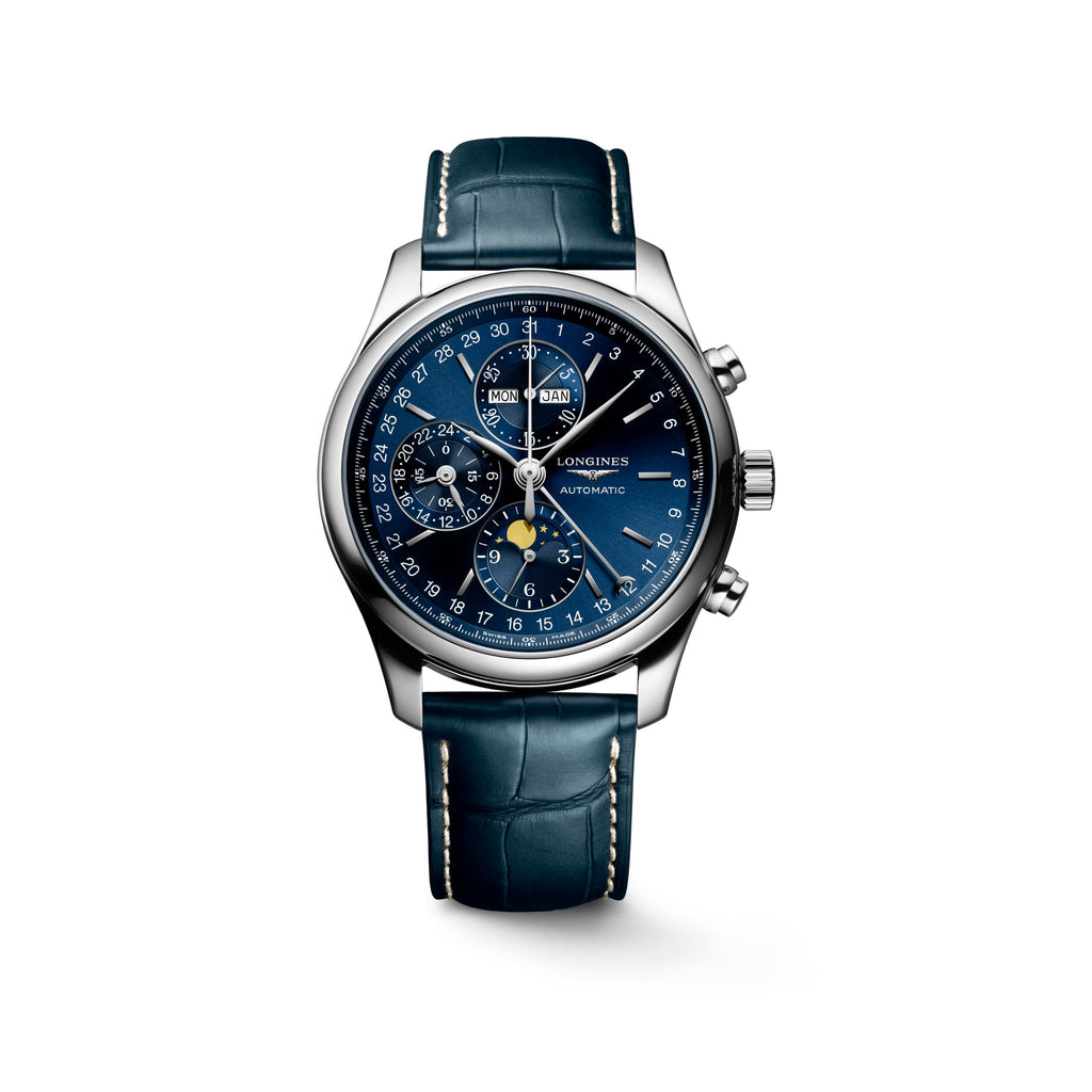Reloj Longines Master Collection Chronograph Moonphase Automático Dial Azul L2.773.4.92.0