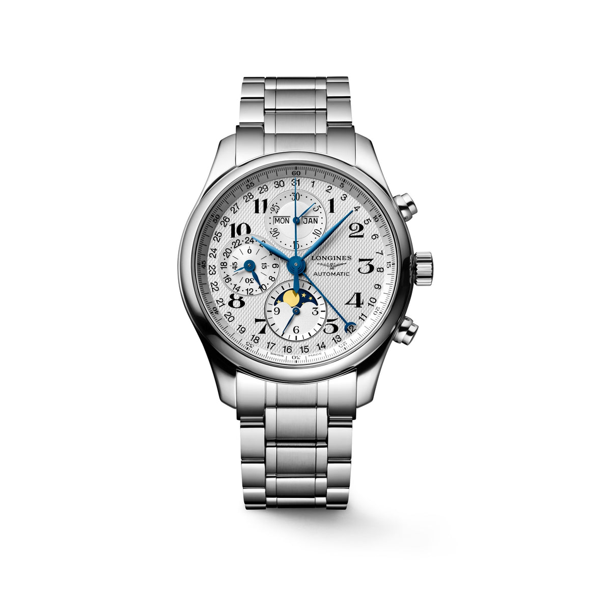 Reloj Longines Master Collection Chronograph Moonphase Automático Brazalete Acero L2.773.4.78.6