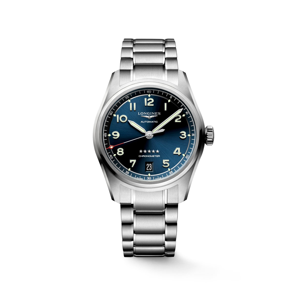 Reloj Longines Spirit Automático Cronometro Dial Azul L3.410.4.93.0
