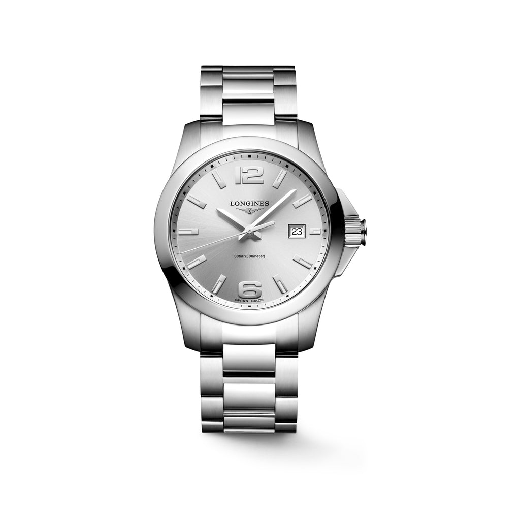 Reloj Longines Conquest Quartz Dial Plateado Sunray L3.759.4.76.6